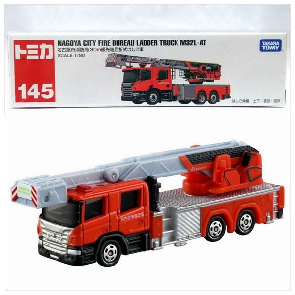Long Tomica No. 145 Nagoya City Fire Bureau Ladder Truck M32L-AT