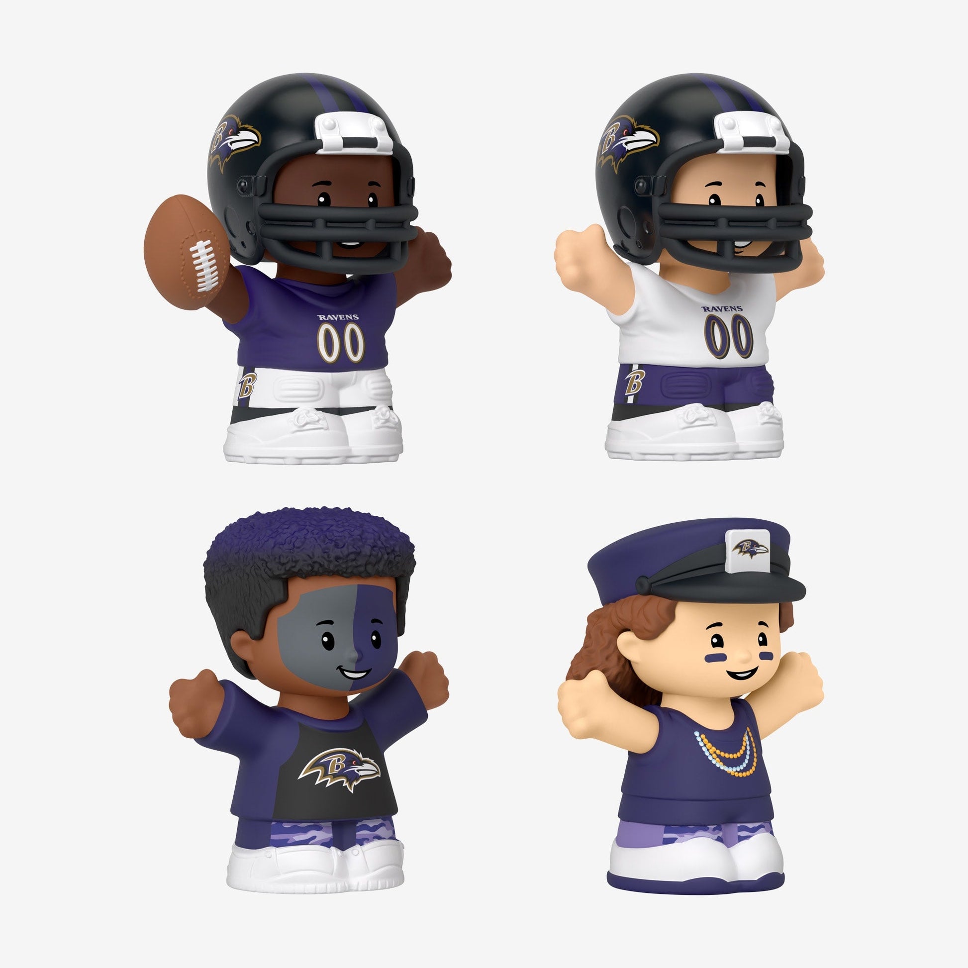 Little People Collector x NFL Baltimore Ravens Set - Bộ Mô Hình Đồ Chơi Sưu Tập NFL Mattel HNJ33 - Hình ảnh bổ sung 6