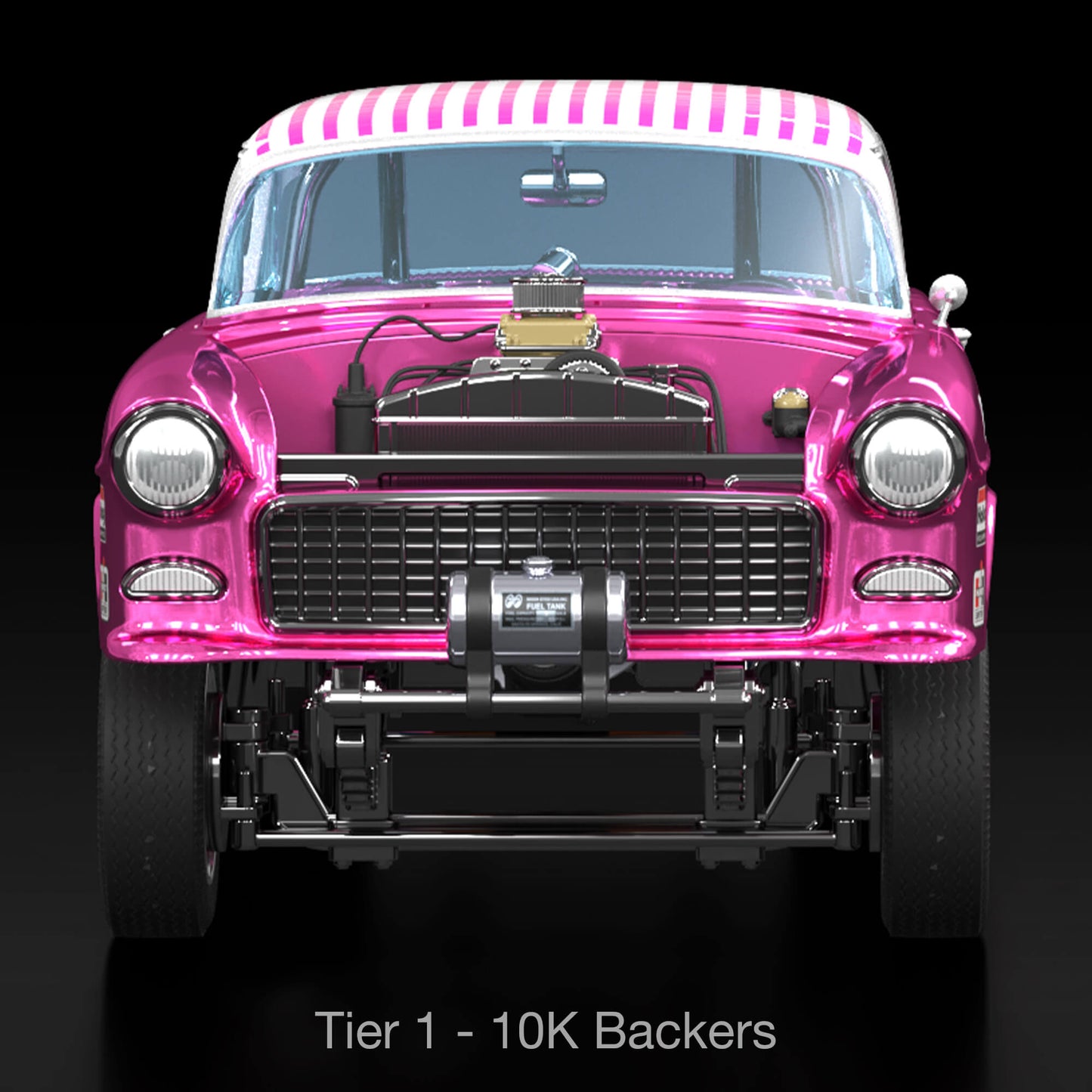 RLC Exclusive 1:18 Scale ‘55 Chevy Bel Air Gasser “Candy Striper” - Xe Mô Hình Tỉ Lệ 1:18 Cao Cấp Hot Wheels - Hình ảnh bổ sung 9