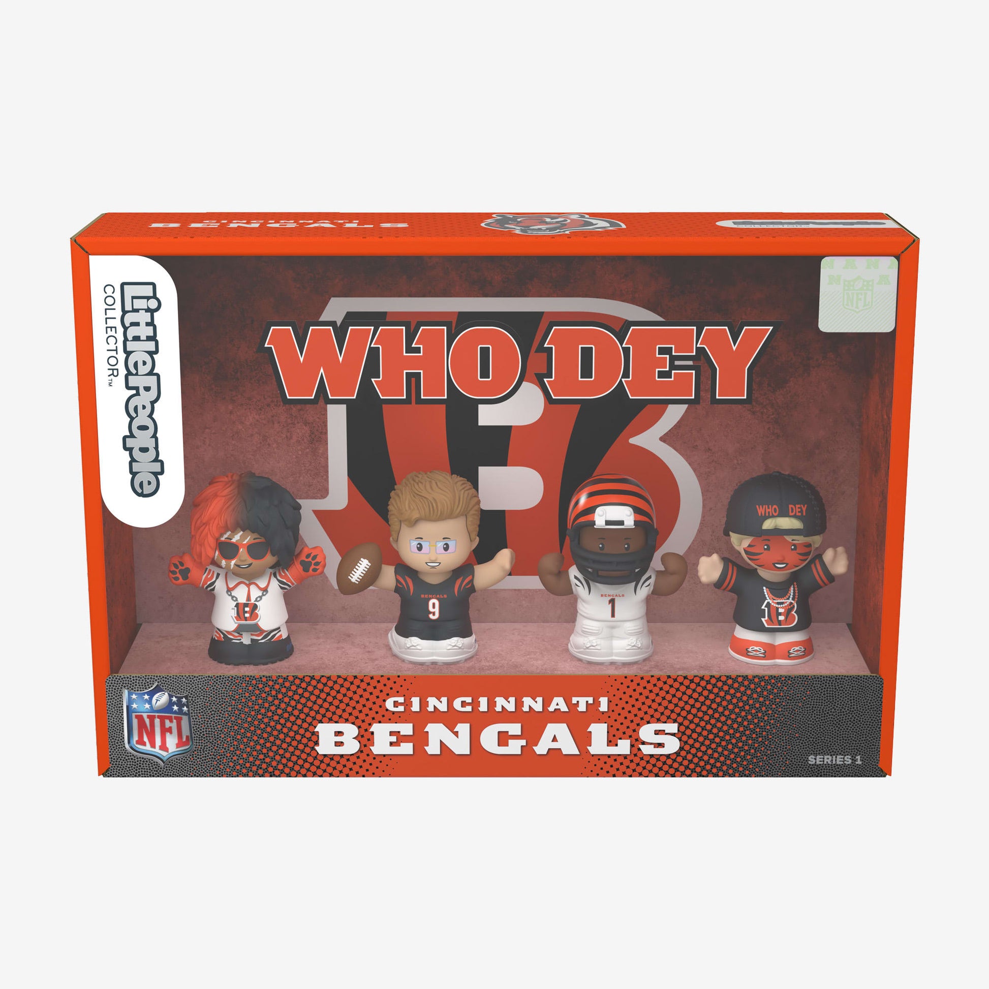 Little People Collector x NFL Cincinnati Bengals Set - Bộ Mô Hình Nhân Vật Thể Thao NFL - Mattel Little People Collector - ản