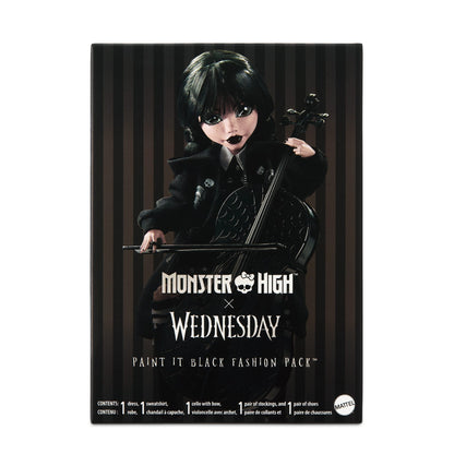 Mattel Creations Exclusive Paint It Black Fashion Pack - Bộ Phụ Kiện Thời Trang Búp Bê Monster High x Wednesday - Hình ảnh bổ sung 5