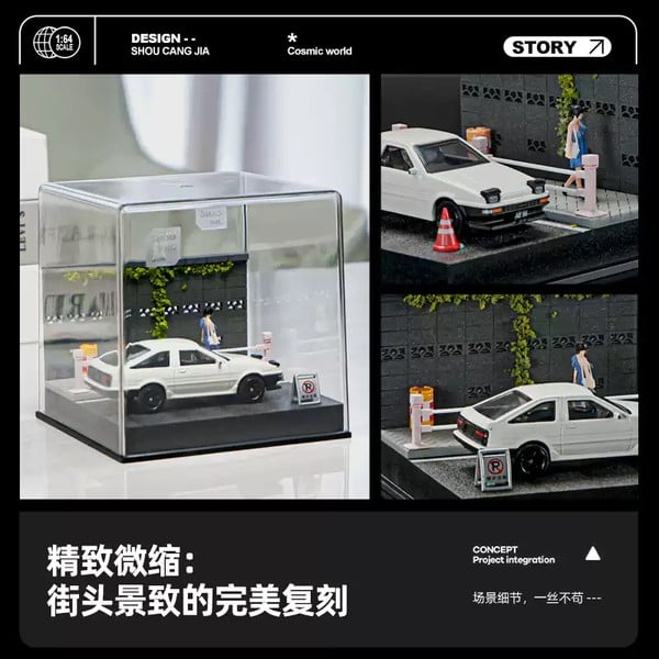 Diorama 1:64 Kèm Hộp Trưng Bày - Bờ Tường Bên Đường 82013