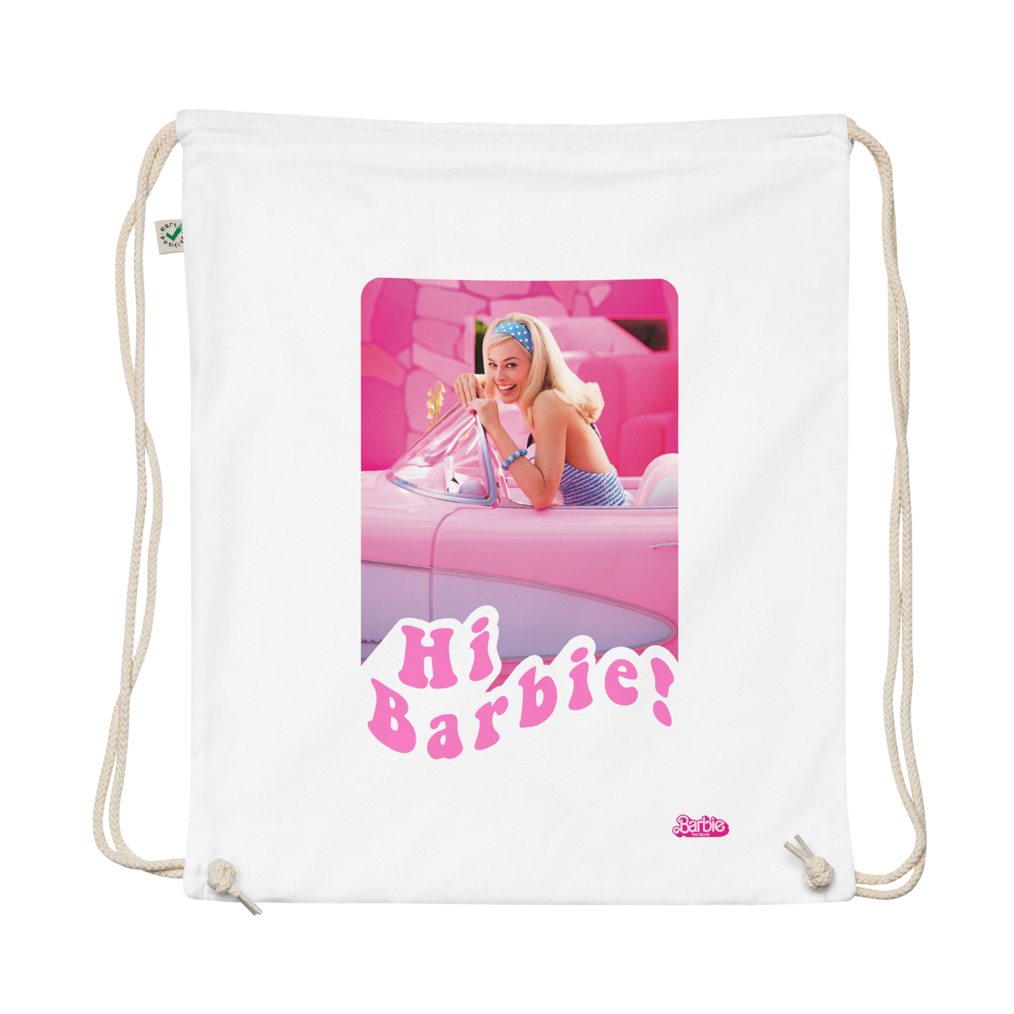 Hi Barbie Drawstring Bag – Barbie The Movie - Túi Dây Rút Bông Hữu Cơ - Mattel - Hình ảnh sản phẩm