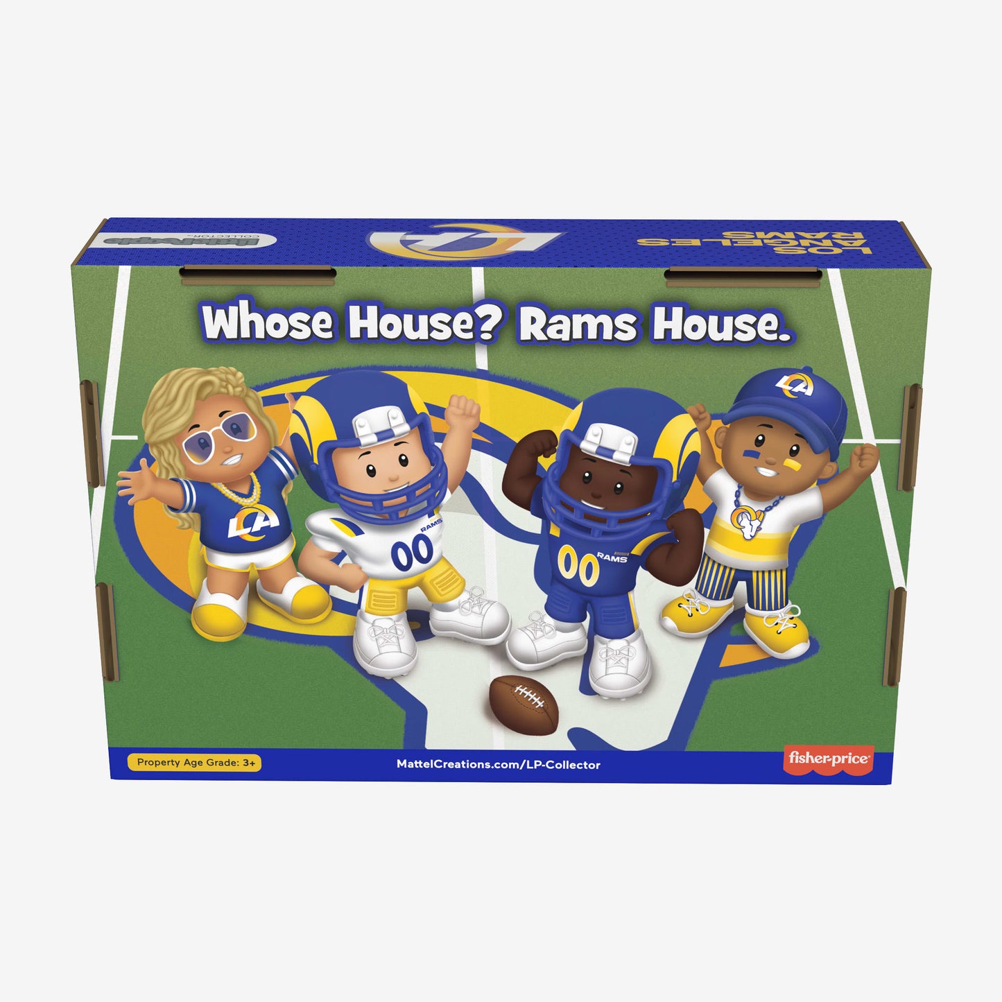 Little People Collector x NFL Los Angeles Rams Set - Bộ Mô Hình Nhân Vật Sưu Tầm Thể Thao Mattel