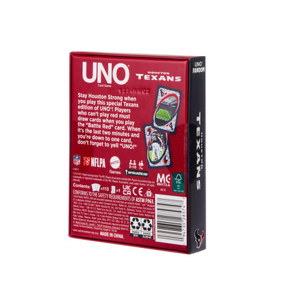 UNO Fandom NFL Houston Texans Game Deck - Bộ Bài UNO Đội Bóng Houston Texans - Mattel Mattel - ảnh 2 - Board games thẻ bài