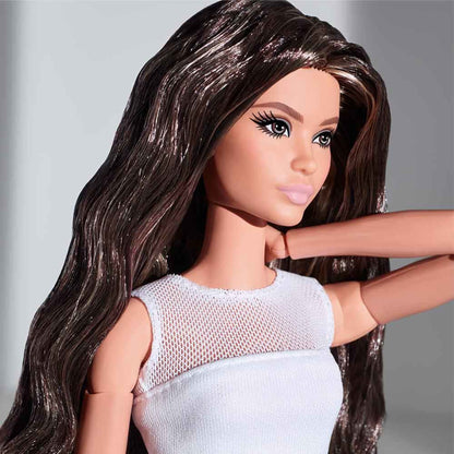 Barbie Looks Doll (Original, Brunette Wavy Hair) - Búp Bê Sưu Tầm Khớp Nối Linh Hoạt - Mattel Black Label - Hình ảnh bổ sung 6