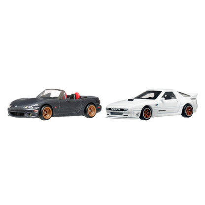 Hot Wheels Premium Car Culture 2-Pack - '04 Mazda Mazdaspeed Miata & Mazda RX7 FC Pandem - Bộ 2 Xe Mô Hình Kim Loại Cao Cấp Hot Wheels - Hình ảnh chi tiết 2