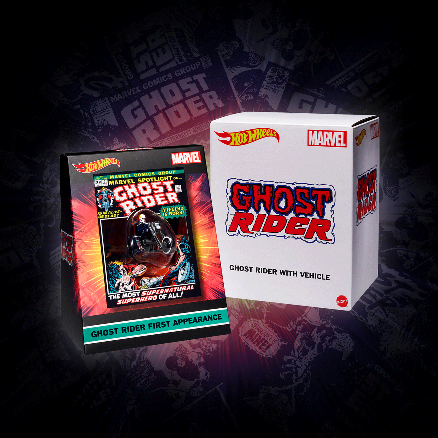 Hot Wheels MARVEL Ghost Rider Motorcycle & Figure Collectible - Mô hình Xe Mô tô và Nhân vật Sưu tầm - Mattel