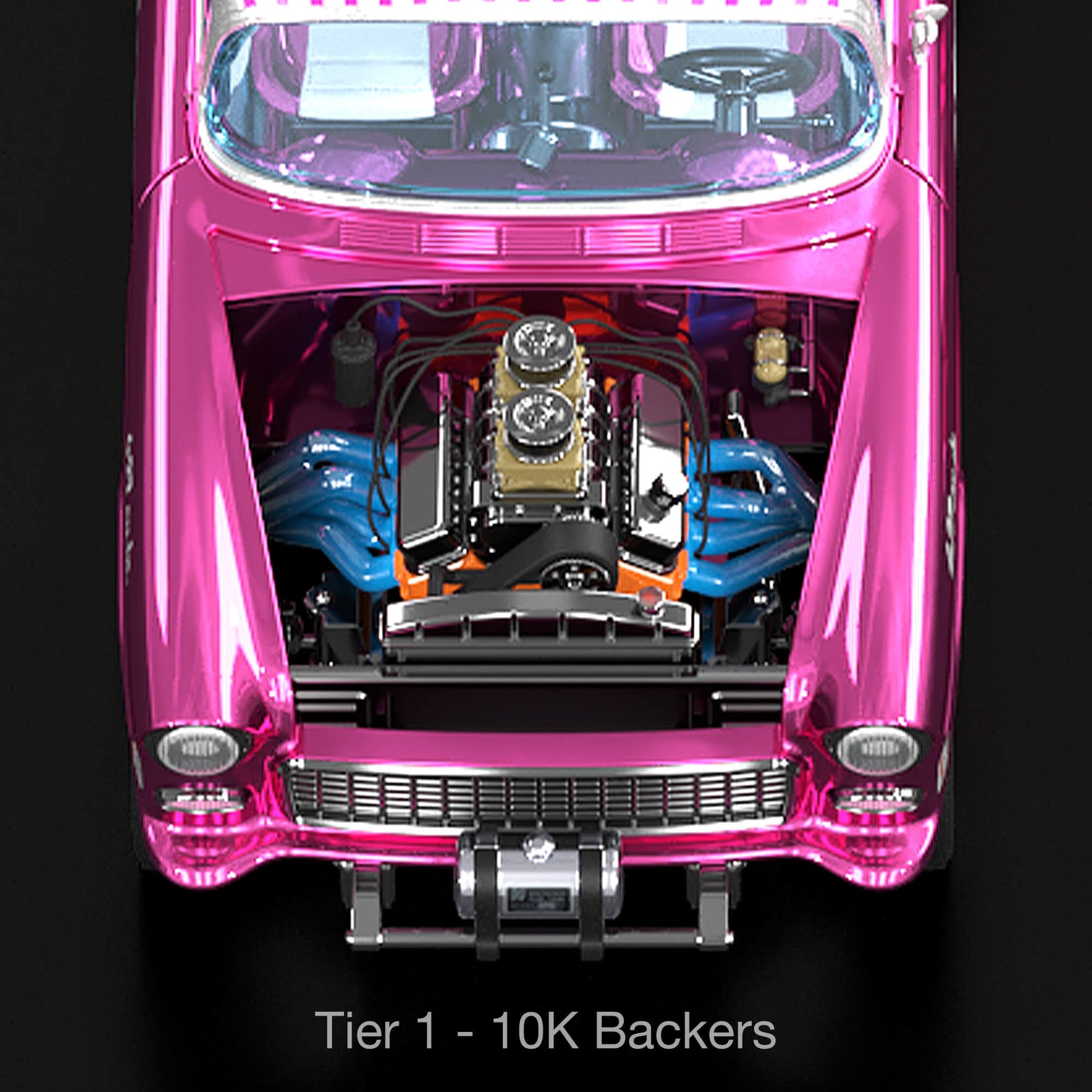 RLC Exclusive 1:18 Scale ‘55 Chevy Bel Air Gasser “Candy Striper” - Xe Mô Hình Tỉ Lệ 1:18 Cao Cấp Hot Wheels - Hình ảnh bổ sung 7