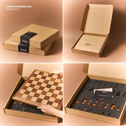 Bộ Cờ Vua Signature Size Du Lịch - Bộ cờ vua gỗ hương cao cấp - Miniwood Design
