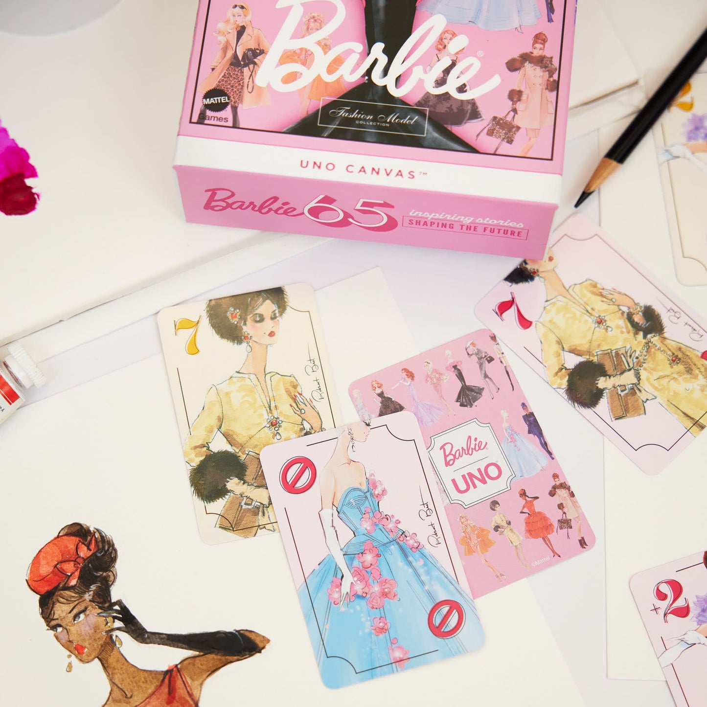 UNO Canvas Barbie Fashion Model Collection Deck - Bộ bài UNO sưu tầm phiên bản Barbie - Mattel Creations - Hình ảnh bổ sung 7