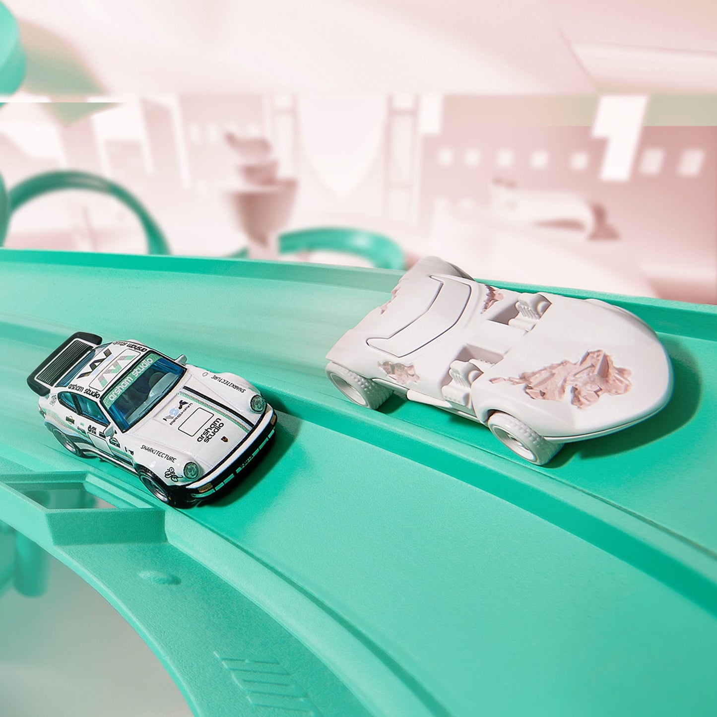 Hot Wheels x Daniel Arsham Complete Car and Rally Case Set - Bộ Sưu Tập Xe Mô Hình Nghệ Thuật Cao Cấp - Mattel Creations