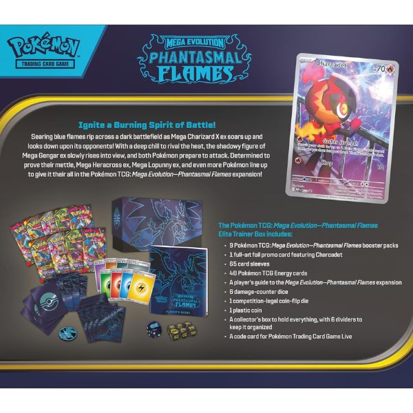Thẻ bài Pokemon TCG ME02 Phantasmal Flames Elite Trainer Box tiếng Anh