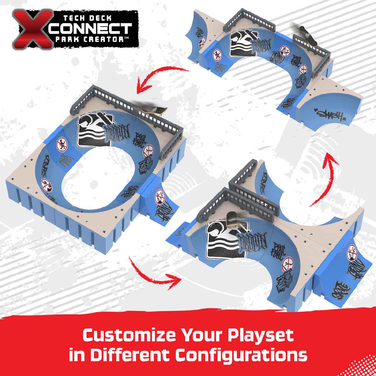 TECH DECK 6066909 Saucer Shaped Performance Playset - Bộ đồ chơi ván trượt hình lòng chảo - Tech Deck