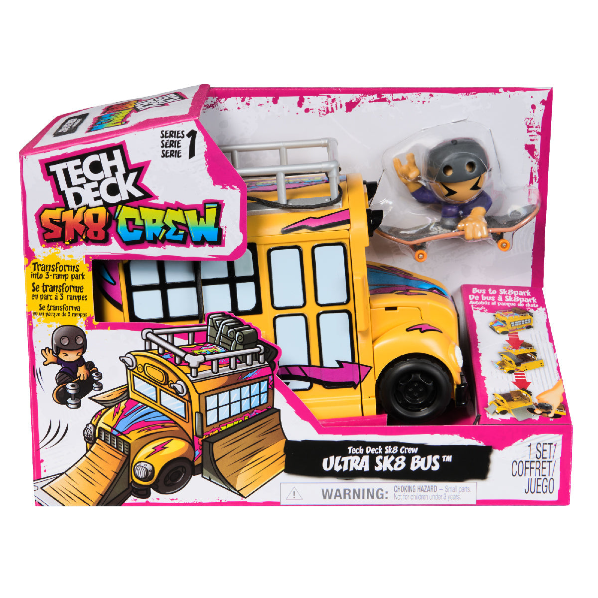 SK8 Tech Deck 6071034 Show Bus Playset - Bộ đồ chơi xe bus biểu diễn 2 trong 1 - Tech Deck