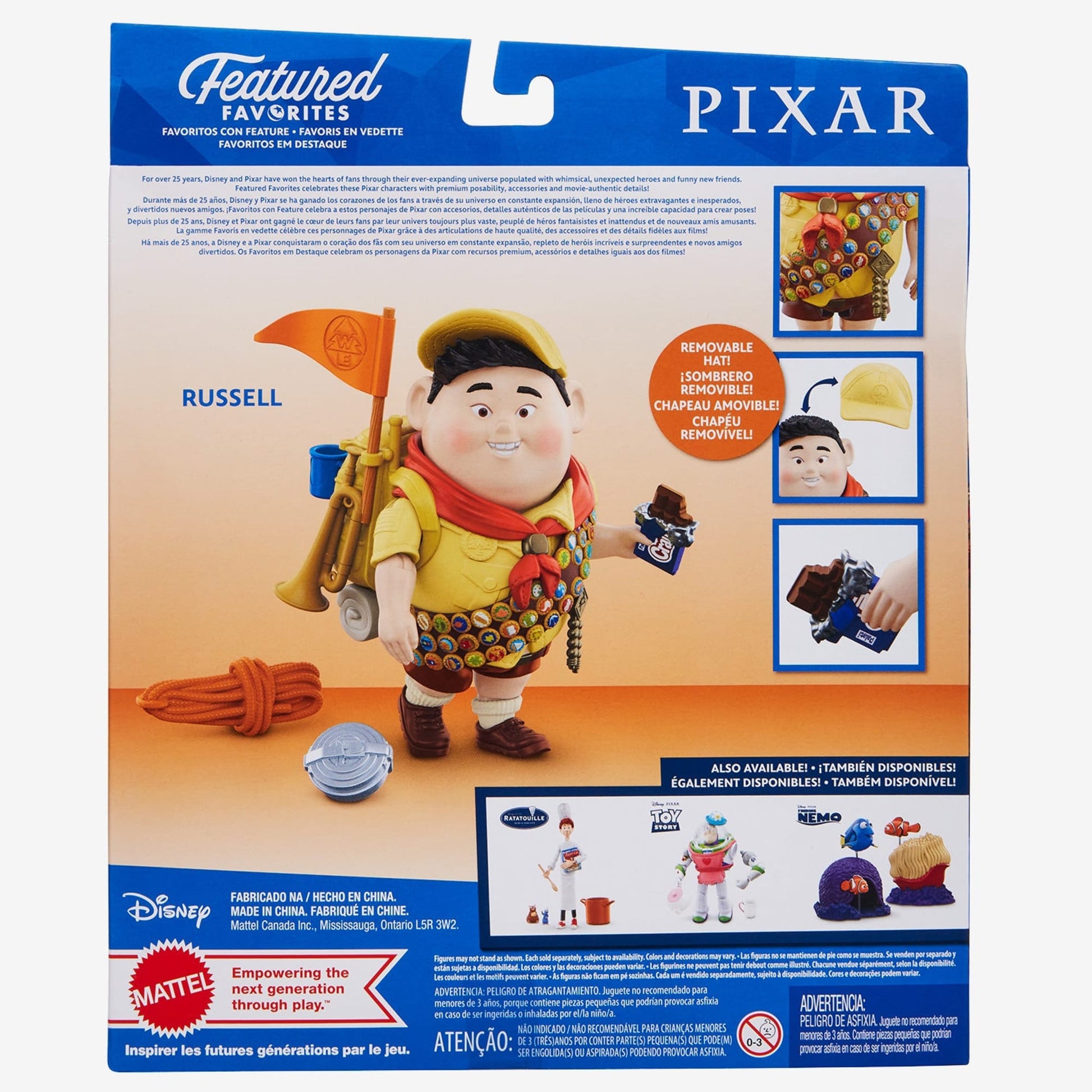 Pixar Featured Favorites Russell Figure - Mô hình nhân vật Up - Mattel HCK47 - Hình ảnh bổ sung 7