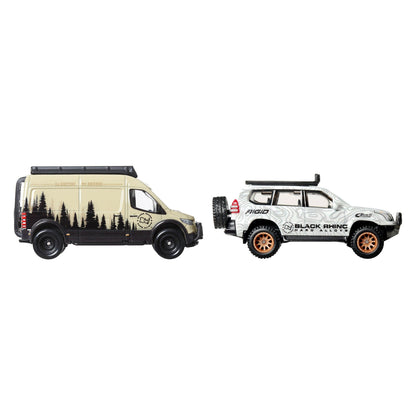 Hot Wheels Premium Car Culture 2-Pack - '05 Toyota Land Cruiser Prado & Mercedes Benz Sprinter Tourer - Bộ 2 Xe Mô Hình Kim Loại Cao Cấp Mattel - Hình ảnh bổ sung 5