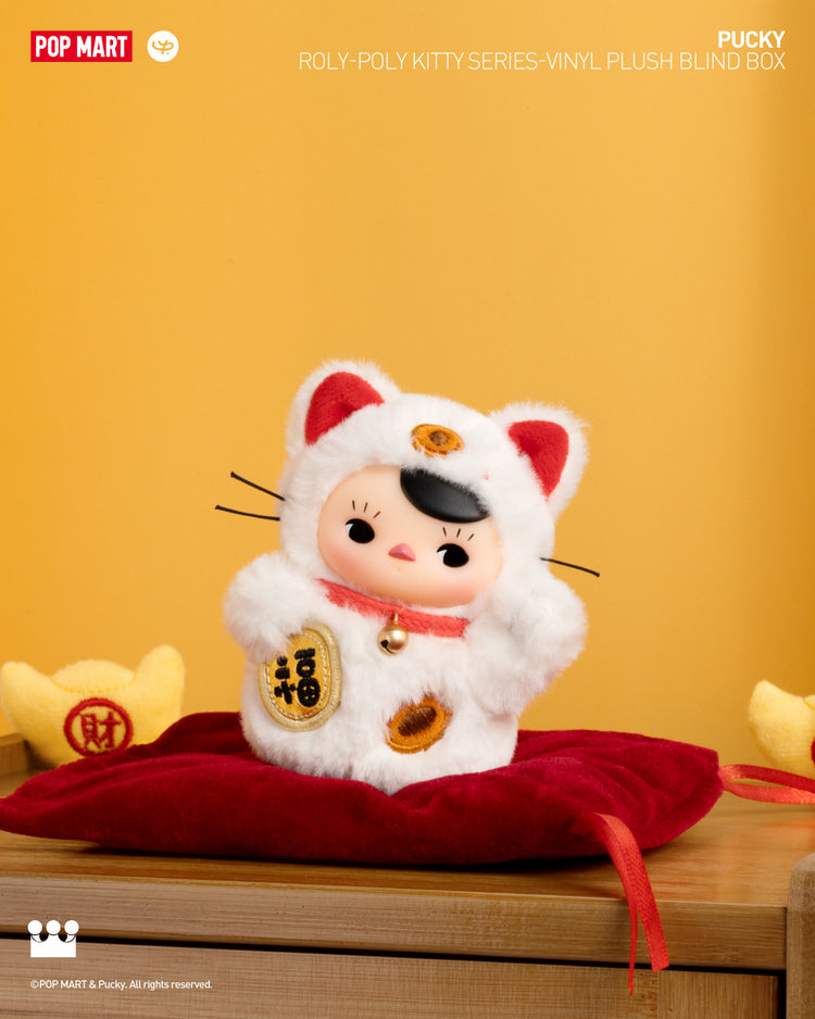 PUCKY Roly-Poly Kitty Series-Vinyl Plush Blind Box - Hộp Mù Thú Bông Pop Mart