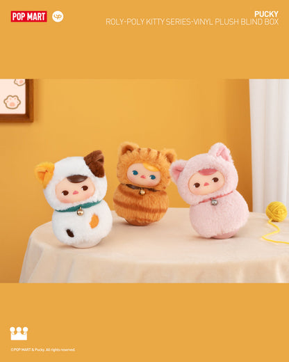 PUCKY Roly-Poly Kitty Series-Vinyl Plush Blind Box - Hộp Mù Thú Bông Pop Mart