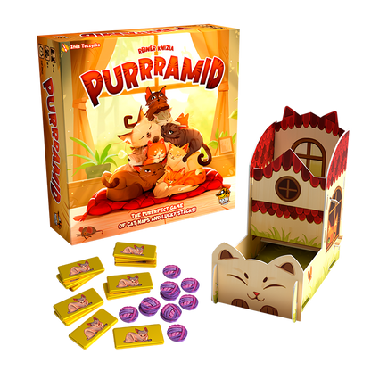 Purrramid – Family Stop-or-Go Board Game + Promo Pack