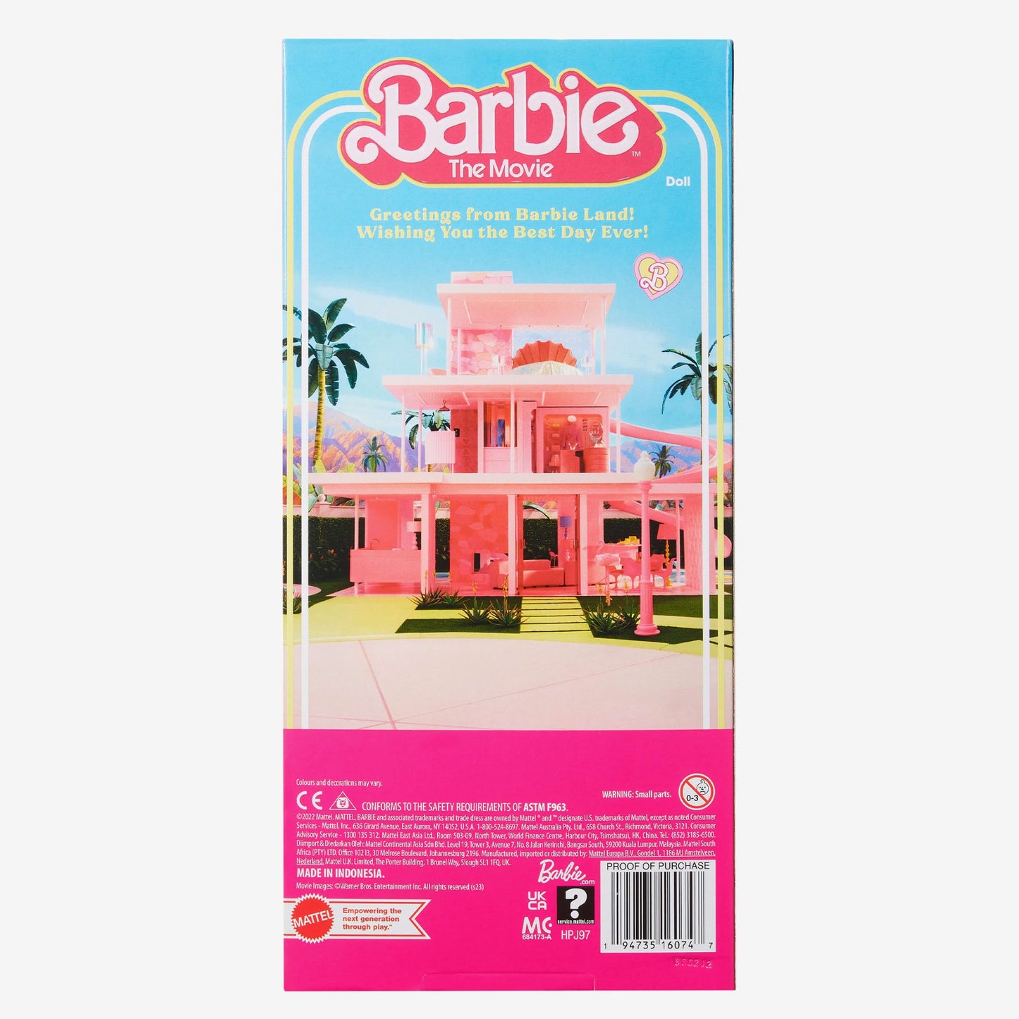 Ken Doll Wearing Pastel Striped Beach Matching Set – Barbie The Movie - Búp bê mô hình sưu tầm - Mattel HPJ97 Mattel Creation