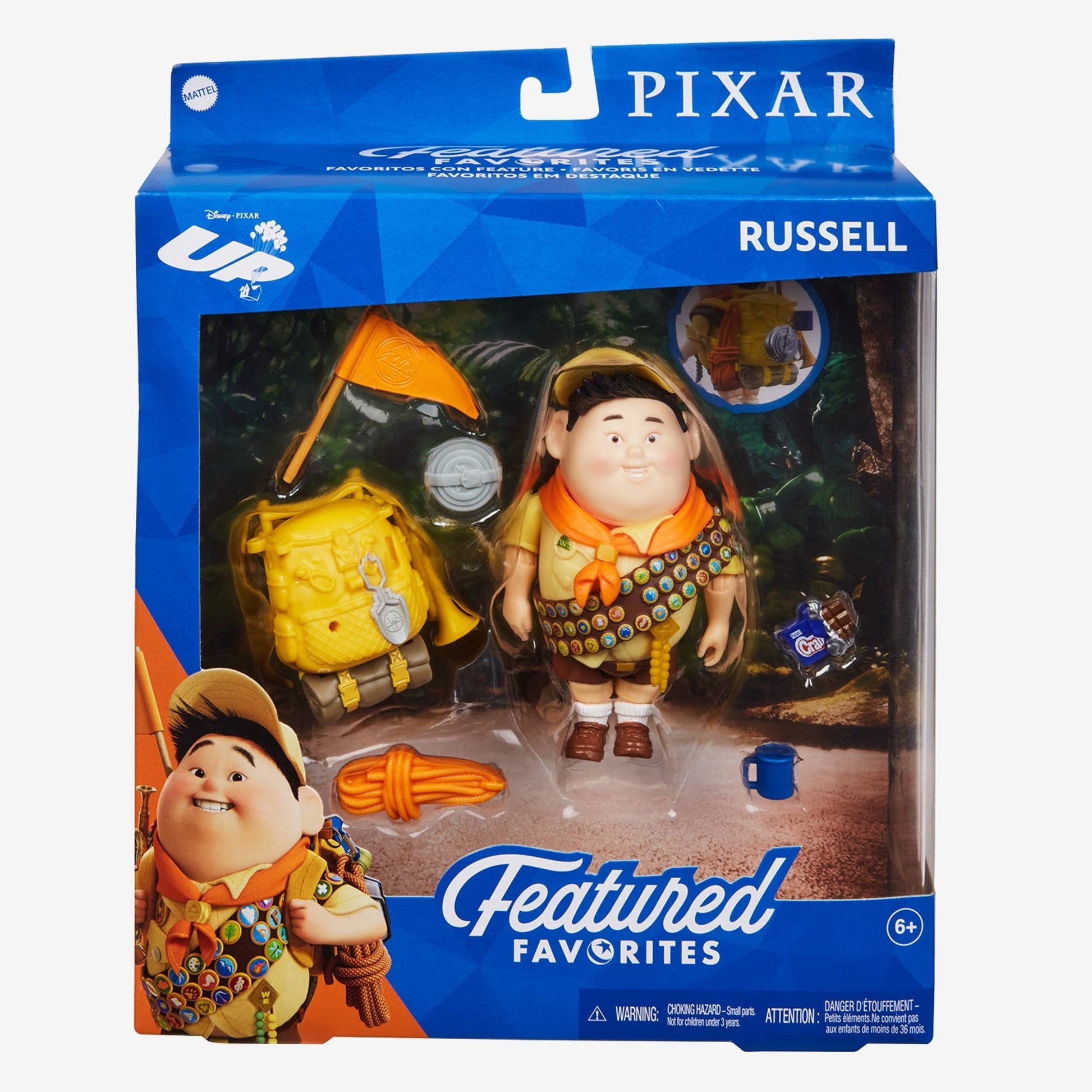 Pixar Featured Favorites Russell Figure - Mô hình nhân vật Up - Mattel HCK47 - Hình ảnh bổ sung 6