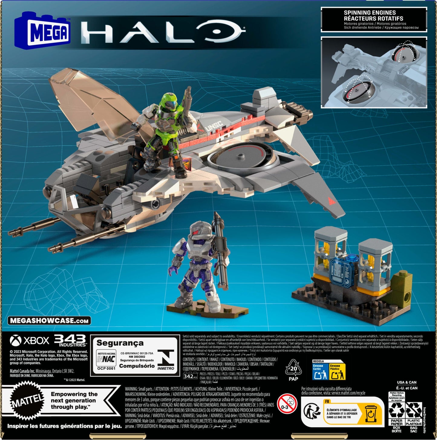 MEGA Halo UNSC Arctic Burn Wasp Building Toy Kit - Mô Hình Lắp Ráp Máy Bay Wasp - MEGA Mattel