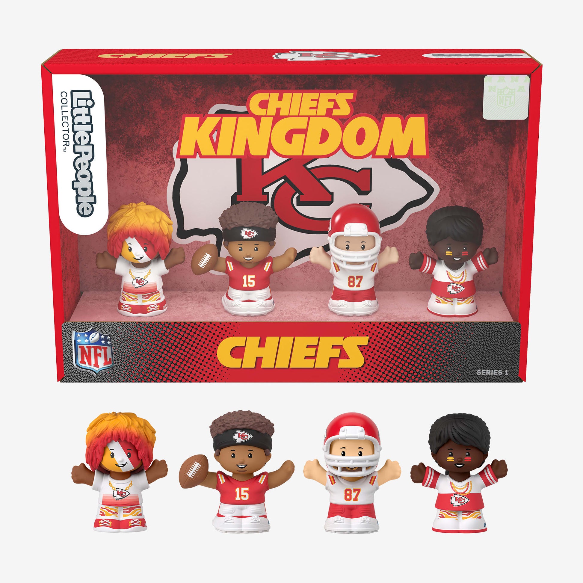 Little People Collector x NFL Kansas City Chiefs Set - Bộ Mô Hình Nhân Vật Sưu Tầm - Mattel - Góc nhìn khác 3