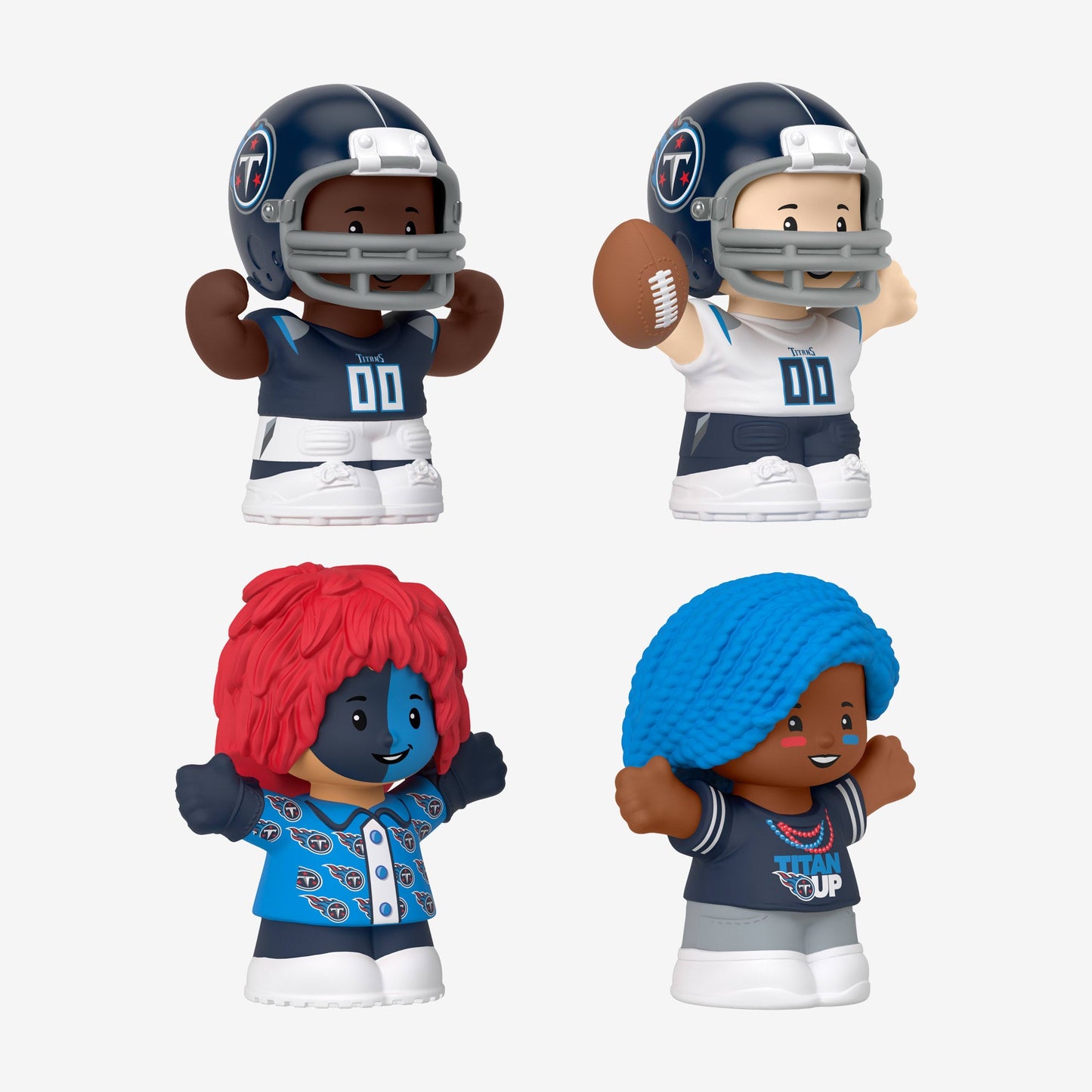 Little People Collector x NFL Tennessee Titans Set - Bộ 4 Mô Hình Nhân Vật Cầu Thủ & Cổ Động Viên Titans - Mattel Fisher-Pric