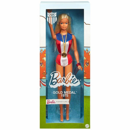 Barbie Gold Medal Barbie Doll Búp Bê Sưu Tầm Phiên Bản Tái Hiện 1975 Barbie Signature - Hình ảnh bổ sung 8