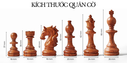 Bộ Cờ Vua Signature Size Du Lịch - Bộ cờ vua gỗ hương cao cấp - Miniwood Design
