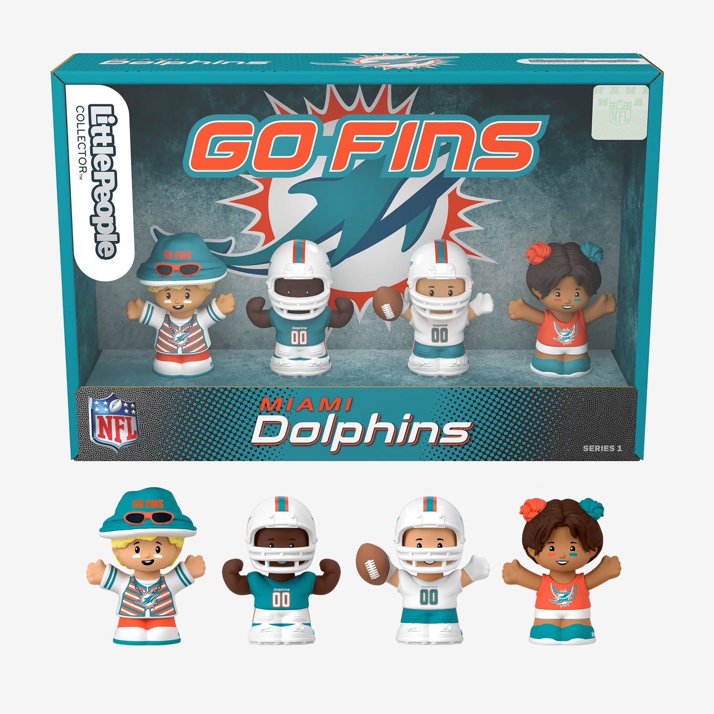 Little People Collector x NFL Miami Dolphins Set - Bộ Mô Hình Nhân Vật Sưu Tầm - Mattel - Góc nhìn khác 3