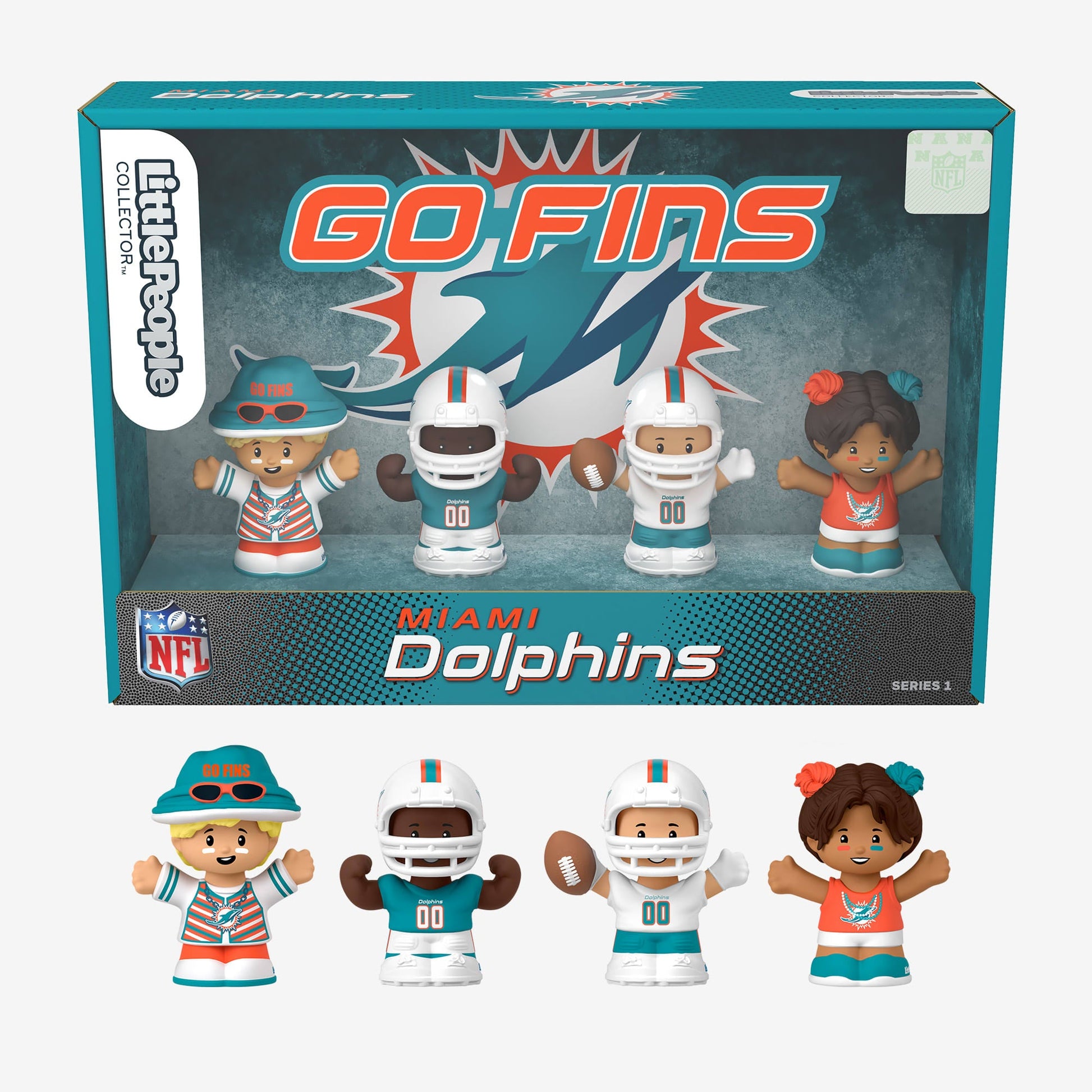 Little People Collector x NFL Miami Dolphins Set - Bộ Mô Hình Nhân Vật Sưu Tầm - Mattel - Góc nhìn khác 3