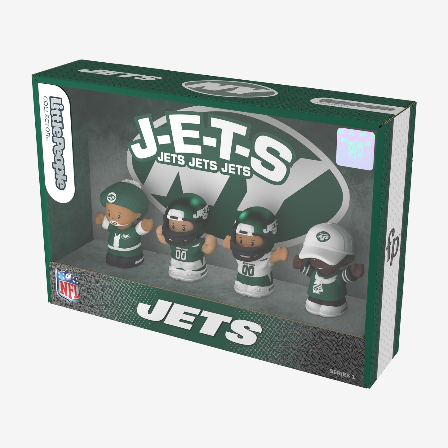 Little People Collector x NFL New York Jets Set - Bộ Mô Hình Nhân Vật Sưu Tầm - Mattel HND14