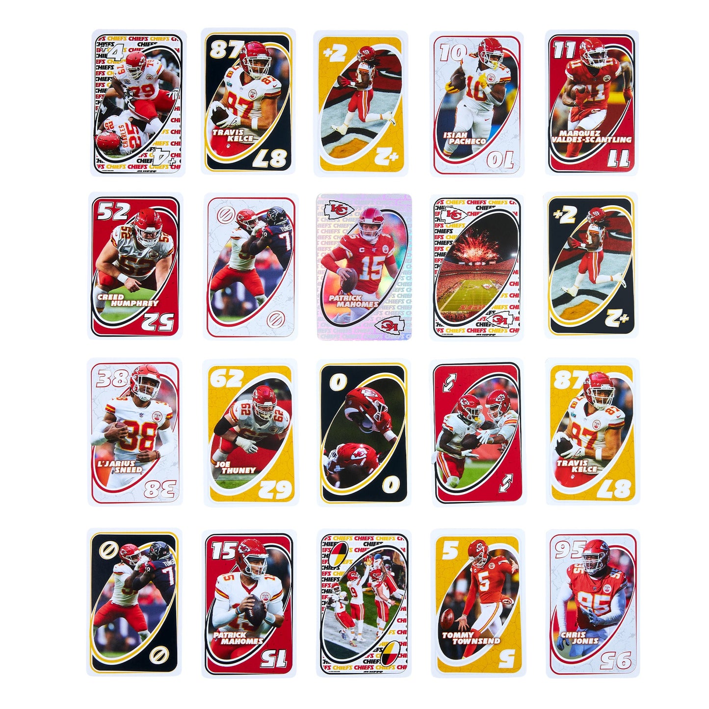 UNO Fandom NFL Kansas City Chiefs Game Deck - Trò chơi thẻ bài thể thao - Mattel - Hình ảnh bổ sung 4