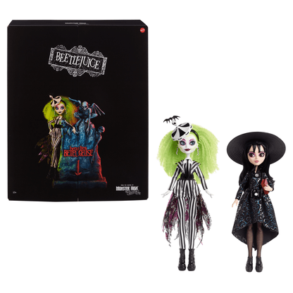 Beetlejuice & Lydia Deetz Monster High Skullector Doll 2-Pack - Bộ Búp Bê Sưu Tầm Cao Cấp - Monster High