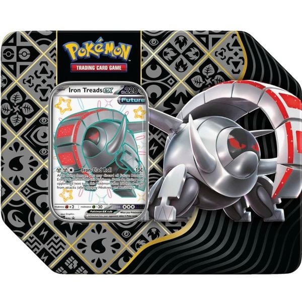 Thẻ bài Pokemon TCG Paldean Fates Tin 5 Pack Shiny Iron Treads ex