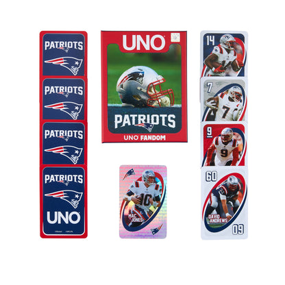 UNO Fandom NFL New England Patriots Game Deck - Bộ Bài Thẻ Bài Thể Thao Mattel Creations - Góc nhìn khác 3