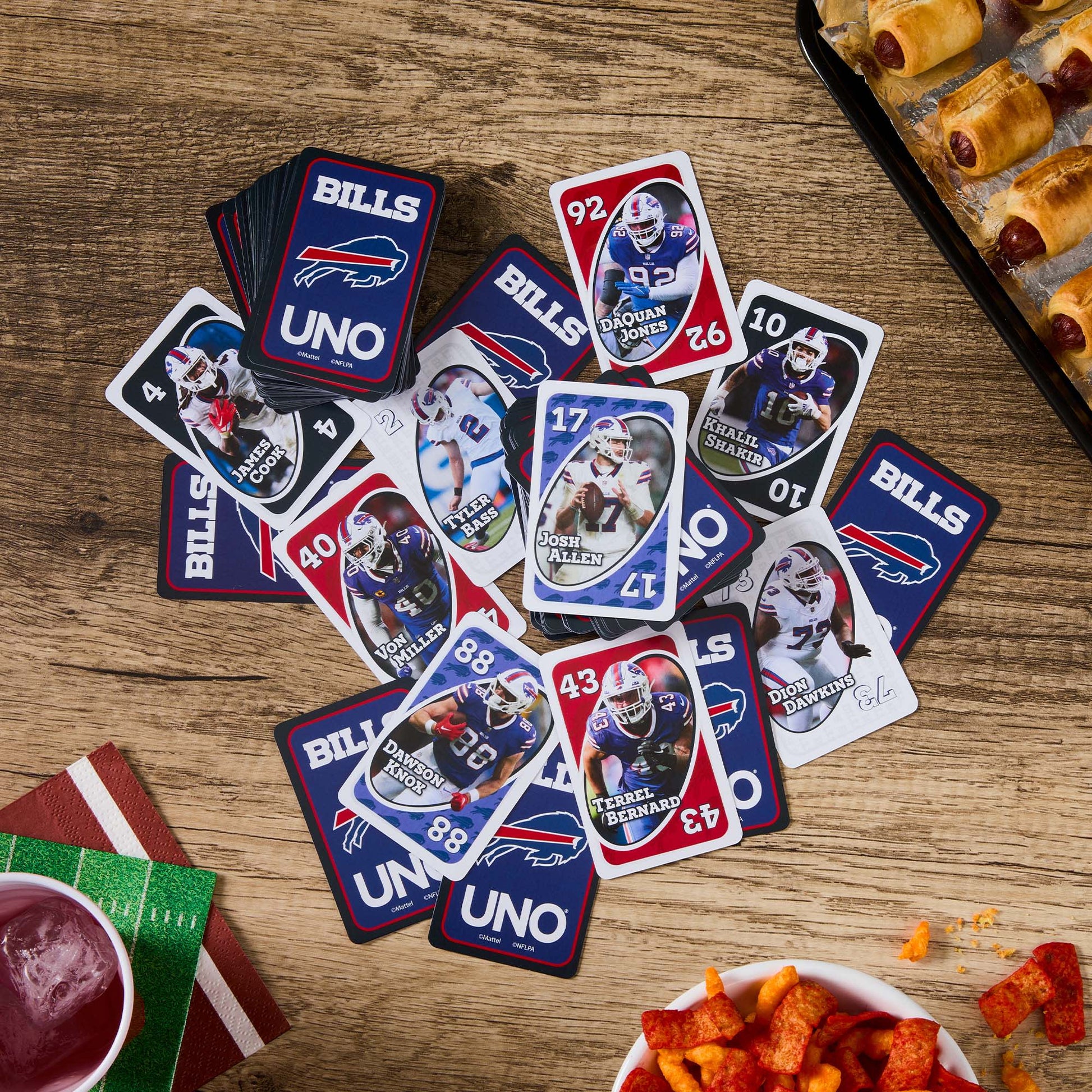 UNO Fandom NFL Buffalo Bills Game Deck - Bộ Bài UNO Thể Thao Sưu Tầm - Mattel Creations - Hình ảnh bổ sung 6