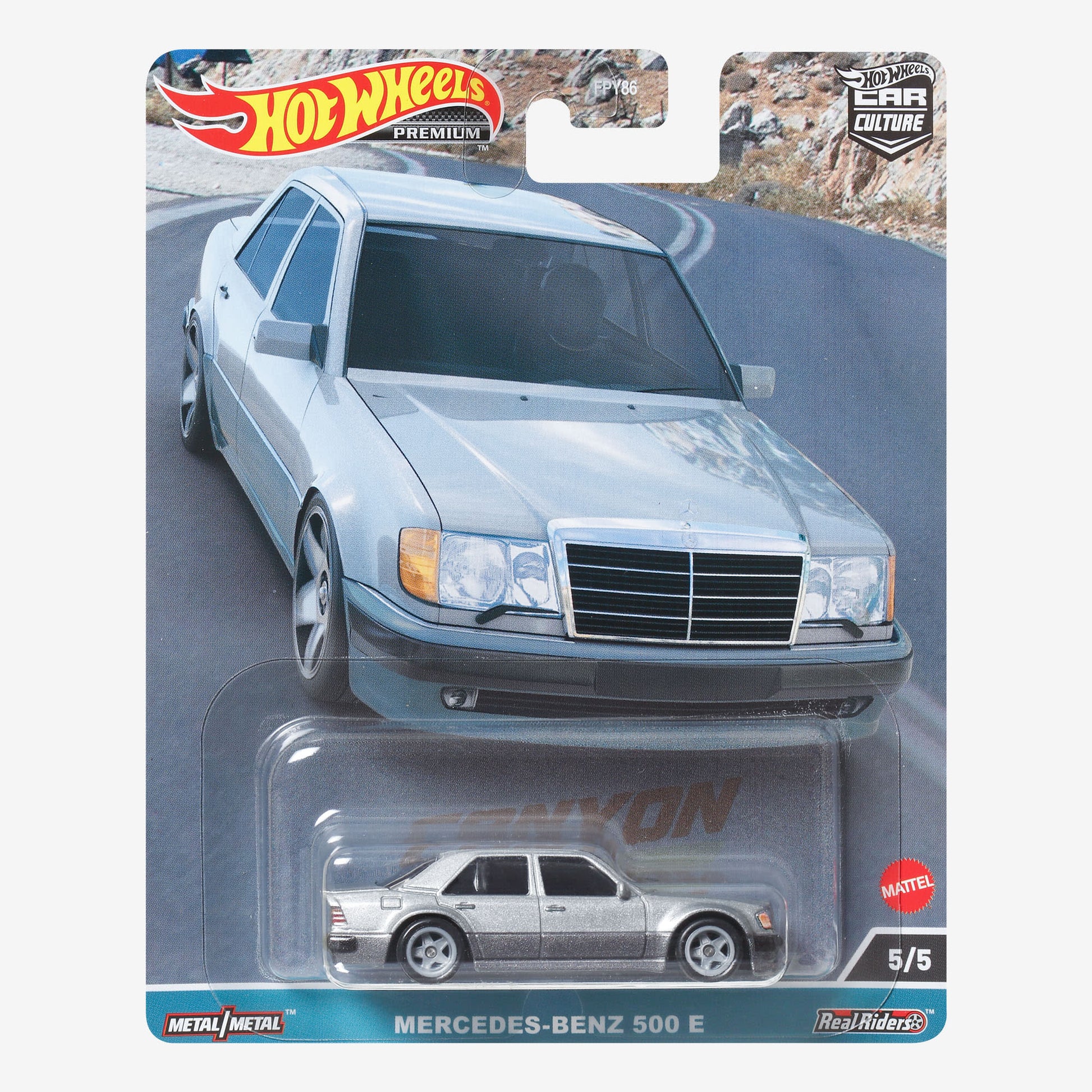Hot Wheels Premium Car Culture Canyon Warriors – Mercedes-Benz 500E | Mô hình xe 1:64 Cao Cấp | Hot Wheels - Hình ảnh sản phẩm