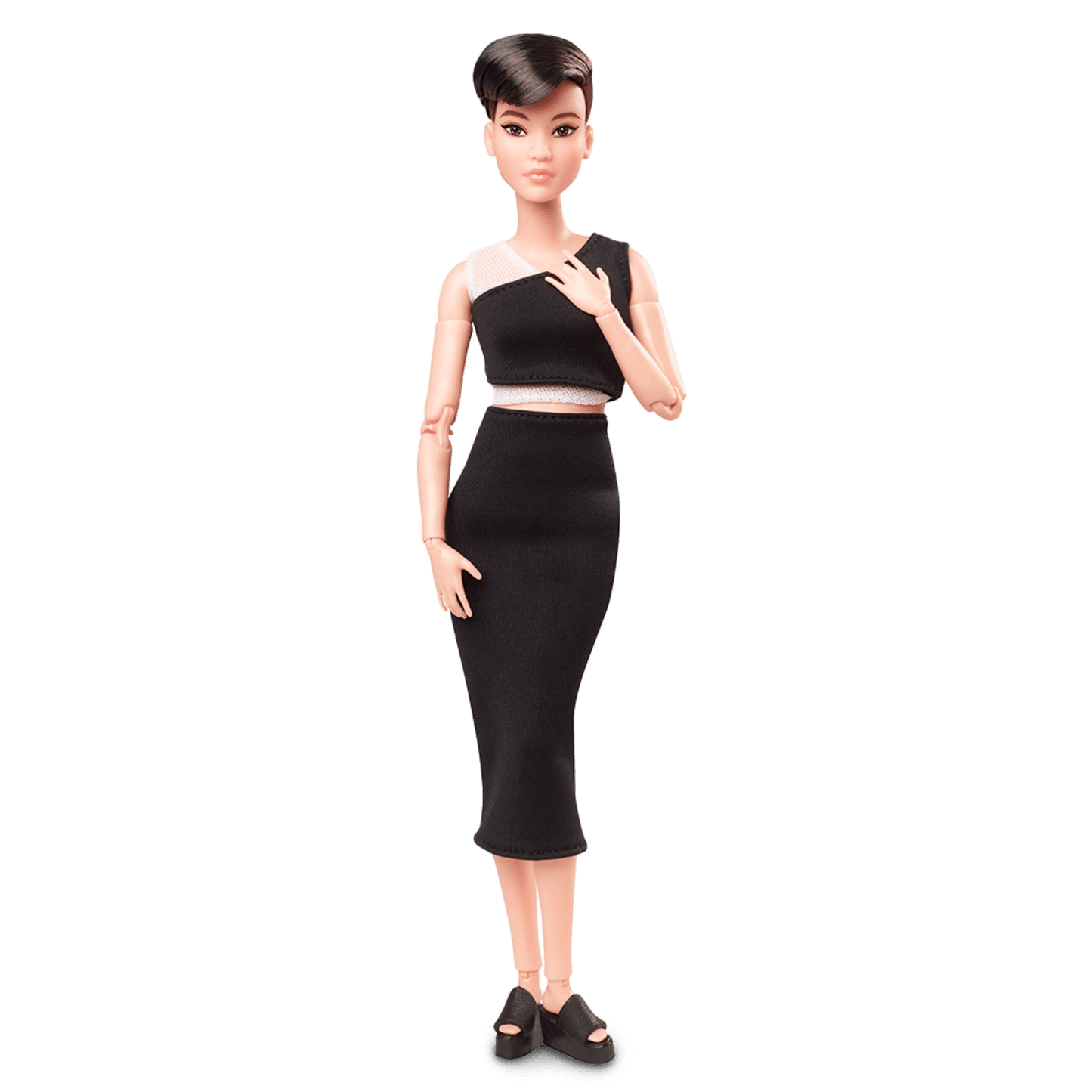 Barbie Looks Doll (Petite, Brunette Pixie Cut) Búp Bê Sưu Tầm Chính Hãng Mattel GXB29 - Hình ảnh sản phẩm