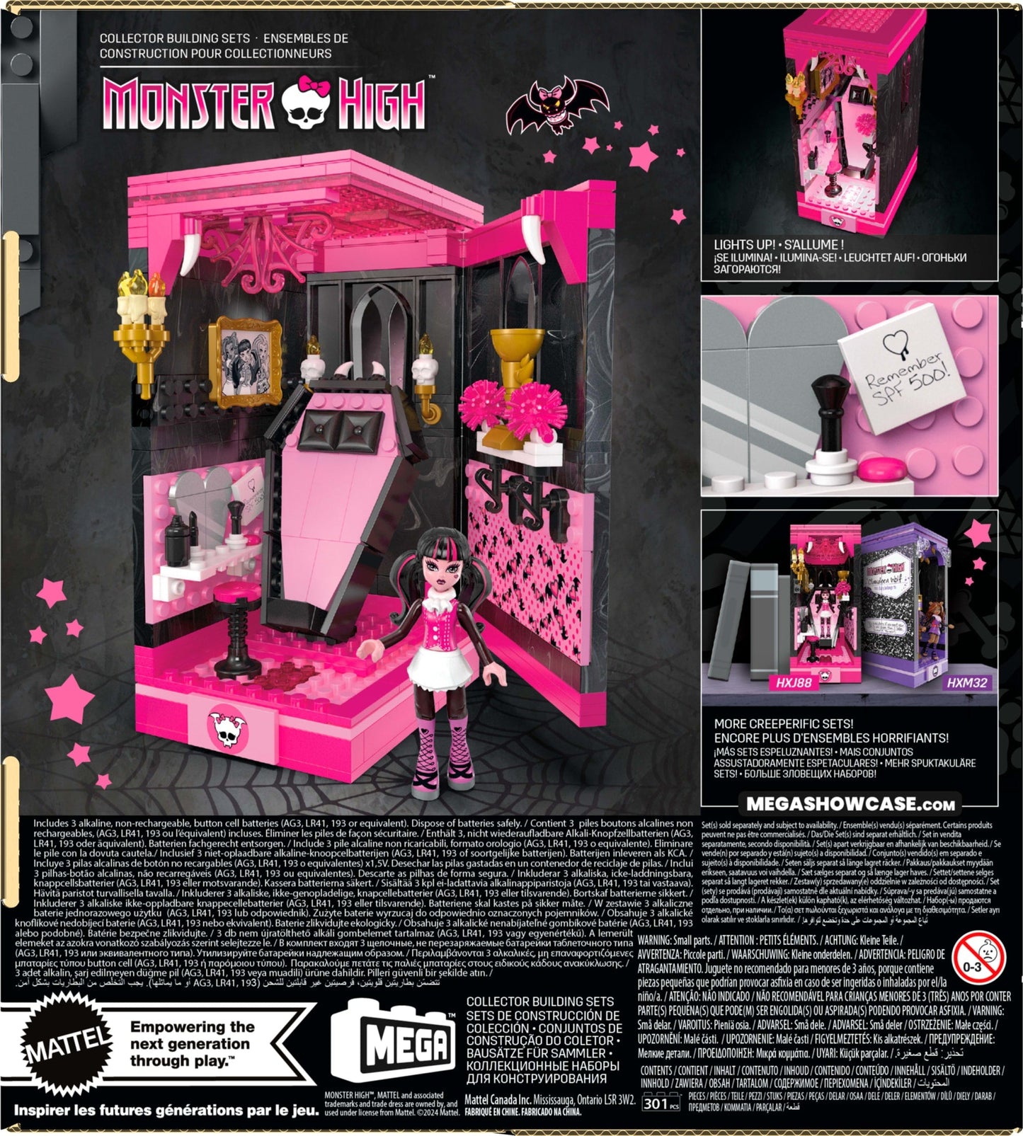 MEGA Monster High Draculaura's Boo-k Crypt Building Toy Kit - Bộ Đồ Chơi Lắp Ráp Hầm Mộ Bí Ẩn - Mattel HXJ88