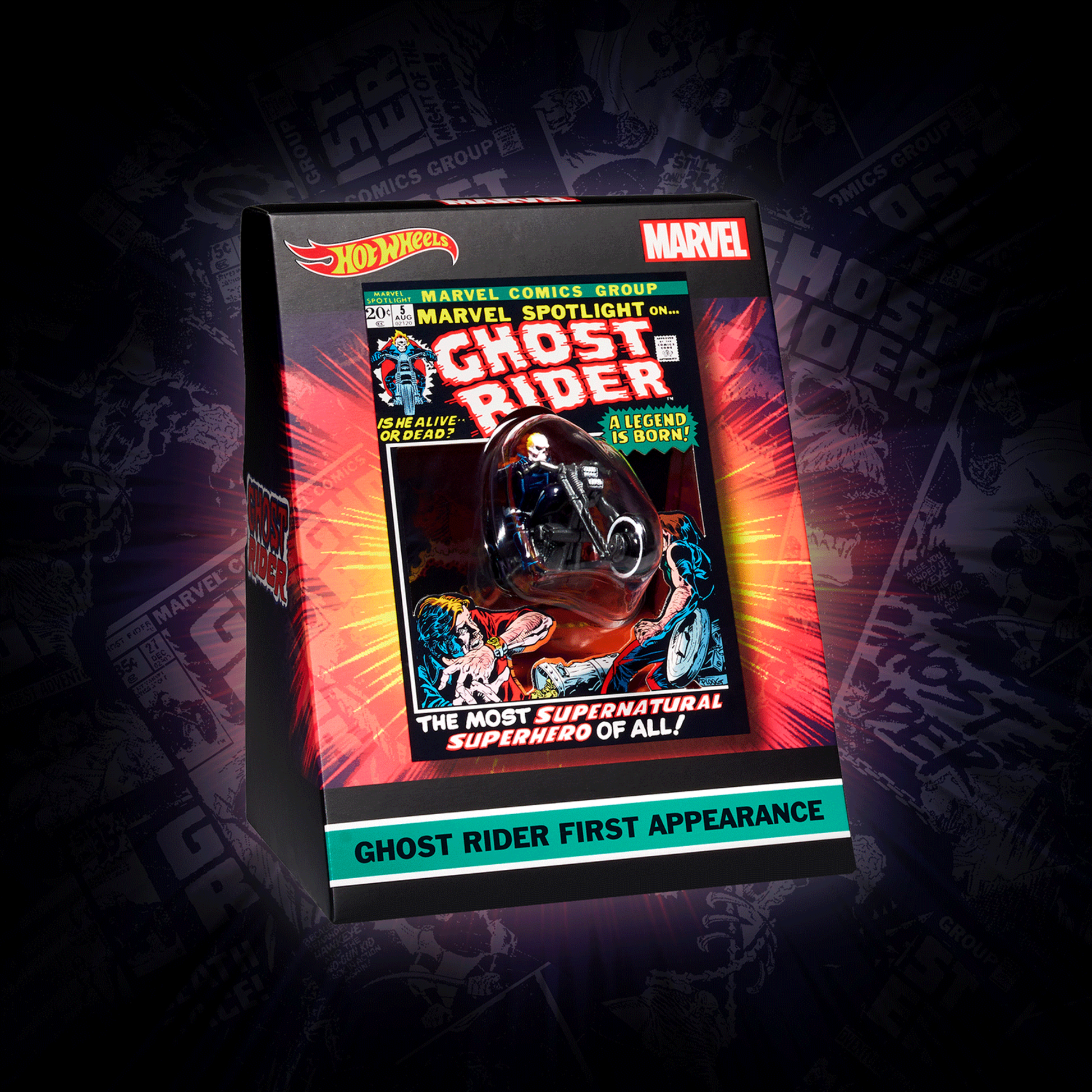 Hot Wheels MARVEL Ghost Rider Motorcycle & Figure Collectible - Mô hình Xe Mô tô và Nhân vật Sưu tầm - Mattel Mattel - ảnh 4 