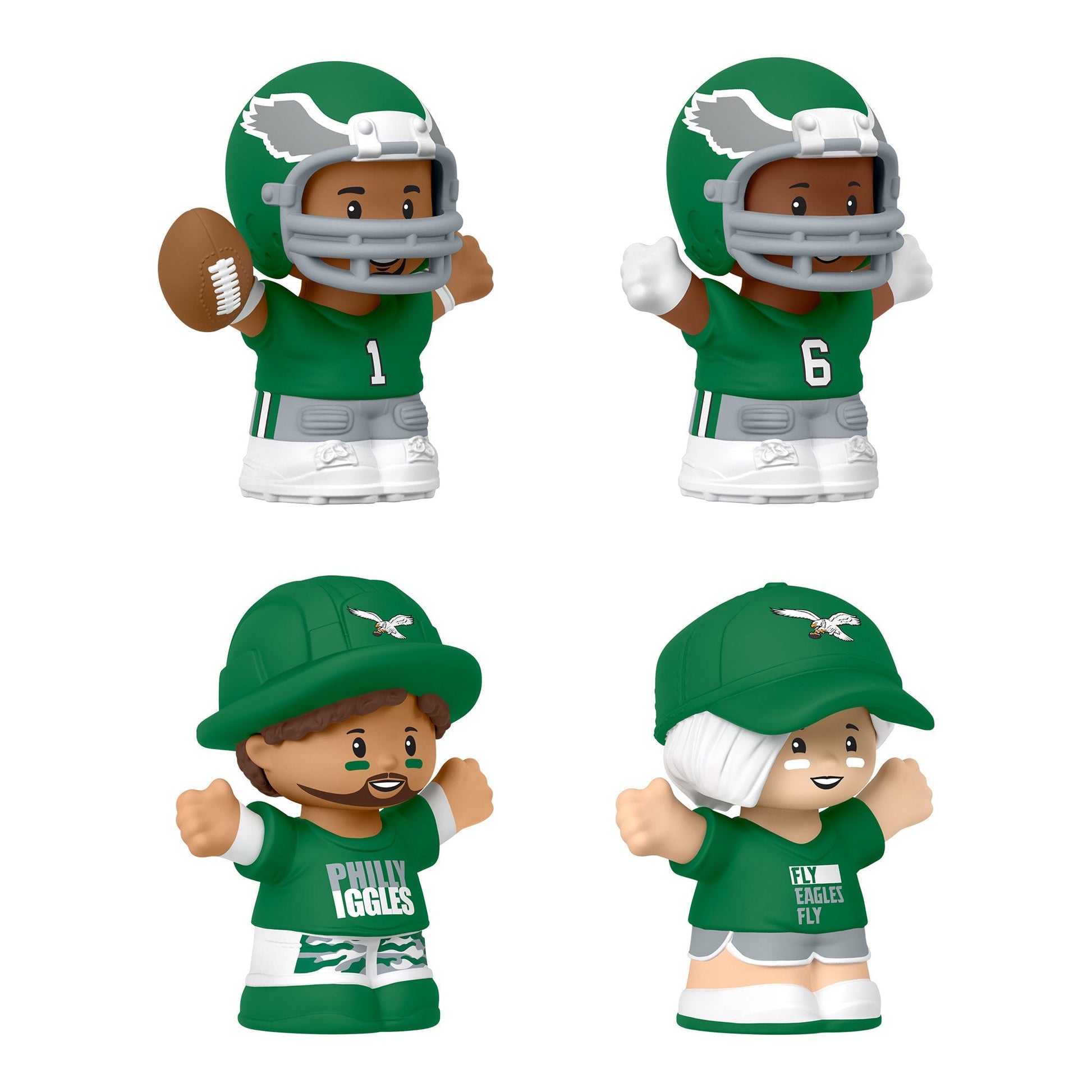 Little People Collector Philadelphia Eagles Alternate Jersey Figure Set - Bộ Mô Hình Cầu Thủ NFL Sưu Tầm - Mattel - Góc nhìn khác 3