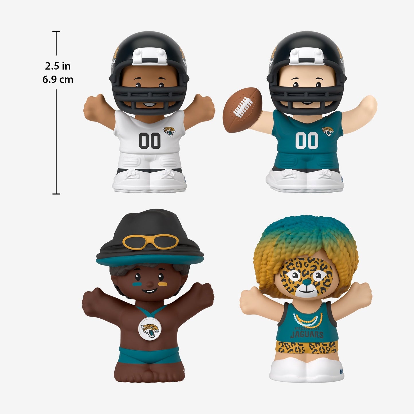 Little People Collector x NFL Jacksonville Jaguars Set - Bộ Mô Hình Cầu Thủ Bóng Bầu Dục - Mattel HNJ47 - Hình ảnh bổ sung 8