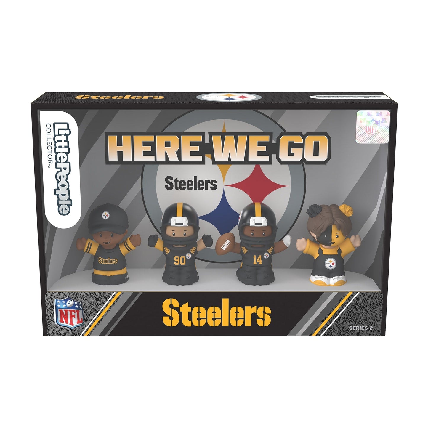 Little People Collector Pittsburgh Steelers Alternate Jersey Figure Set - Bộ Mô Hình Sưu Tầm NFL - Mattel HVH16 - Hình ảnh bổ sung 6
