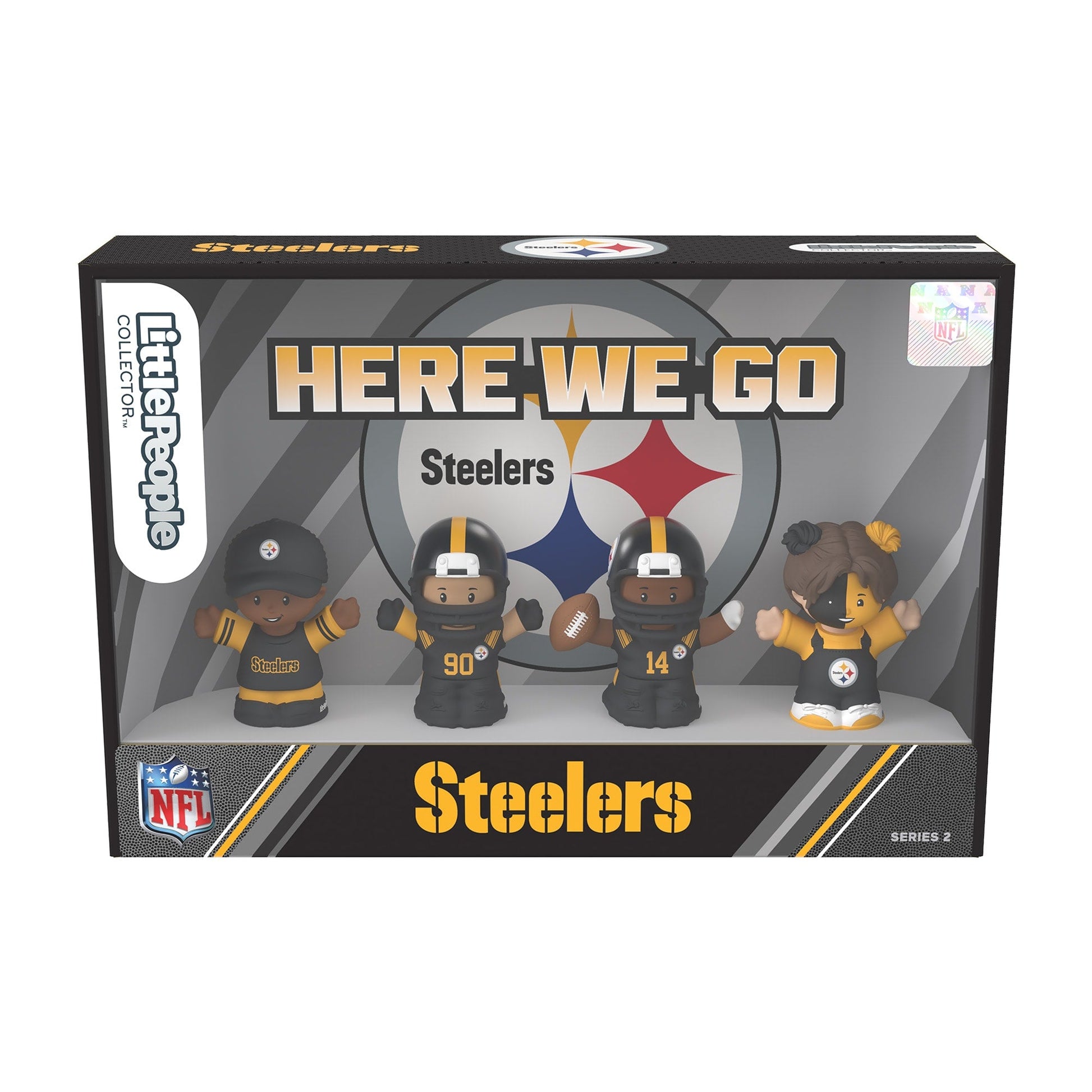 Little People Collector Pittsburgh Steelers Alternate Jersey Figure Set - Bộ Mô Hình Sưu Tầm NFL - Mattel HVH16 - Hình ảnh bổ sung 6