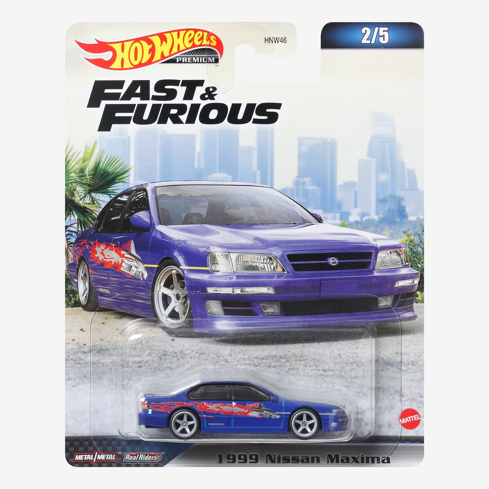 Hot Wheels Fast & Furious Collector Cars, 1999 Nissan Maxima - Mô hình xe 1:64 Cao Cấp Mattel Premium - Hình ảnh sản phẩm