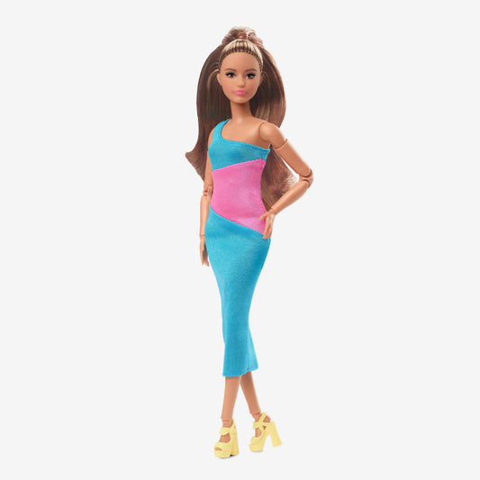 Barbie Looks Doll (Petite, Long Brunette Hair) - Búp bê thời trang cao cấp - Mattel Signature #15 - Hình ảnh sản phẩm