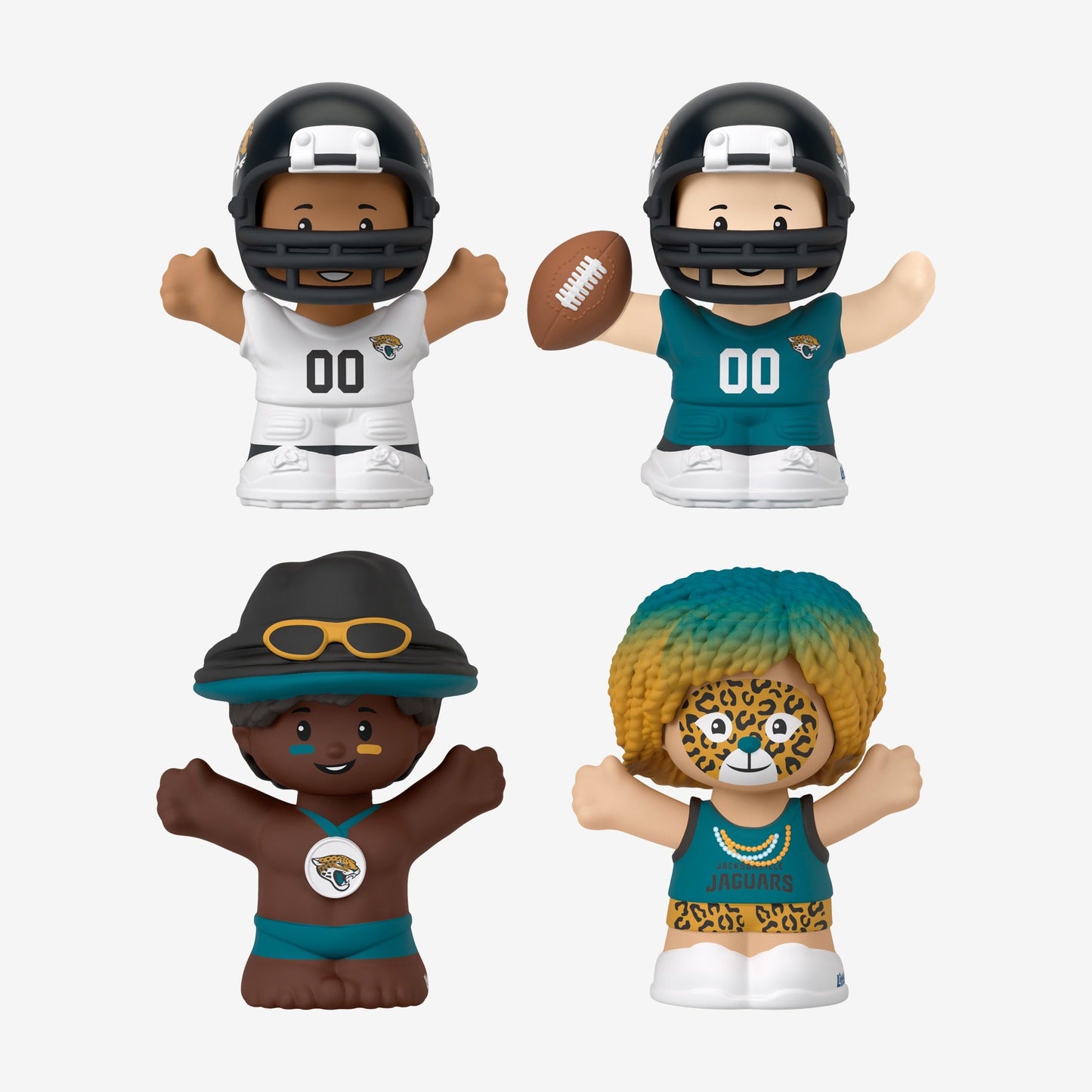 Little People Collector x NFL Jacksonville Jaguars Set - Bộ Mô Hình Cầu Thủ Bóng Bầu Dục - Mattel HNJ47 - Hình ảnh bổ sung 4